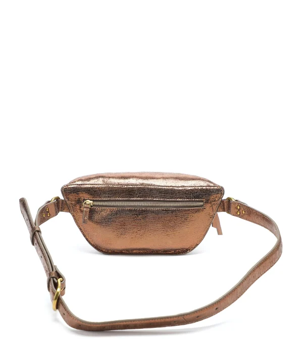 magasin en ligne JEROME DREYFUSS Sac Lino Banane Cuir Lamé Bronze 3