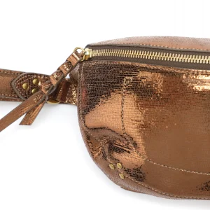 magasin en ligne JEROME DREYFUSS Sac Lino Banane Cuir Lamé Bronze 12