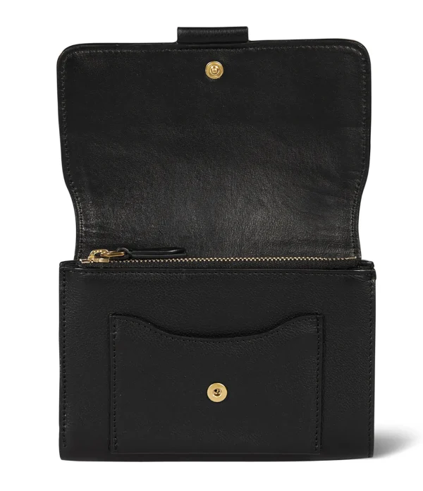 JEROME DREYFUSS Portefeuille Lulu PM Veau Agneau Noir Brass achat pas cher 3