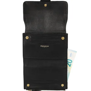 JEROME DREYFUSS Portefeuille Lulu PM Veau Agneau Noir Brass achat pas cher 9