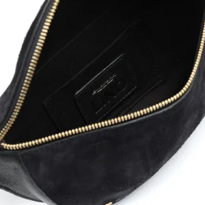 a Prix Discount JEROME DREYFUSS Sac Lino Banane Cuir Suédé Grainé Noir 17