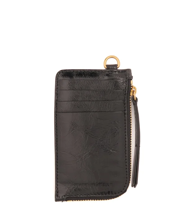 ISABEL MARANT Portes-cartes Nysben Cuir Brillant Noir Achat 3