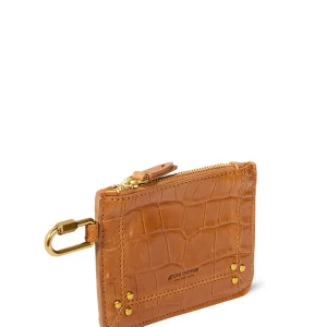 mode pas cher JEROME DREYFUSS Porte-monnaie Popoche XS Agneau Croco Whisky 7