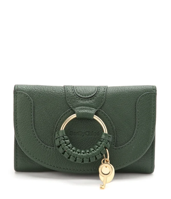 SEE BY CHLOE Portefeuille Hana Compact Cuir Deep Green marque pas cher 1