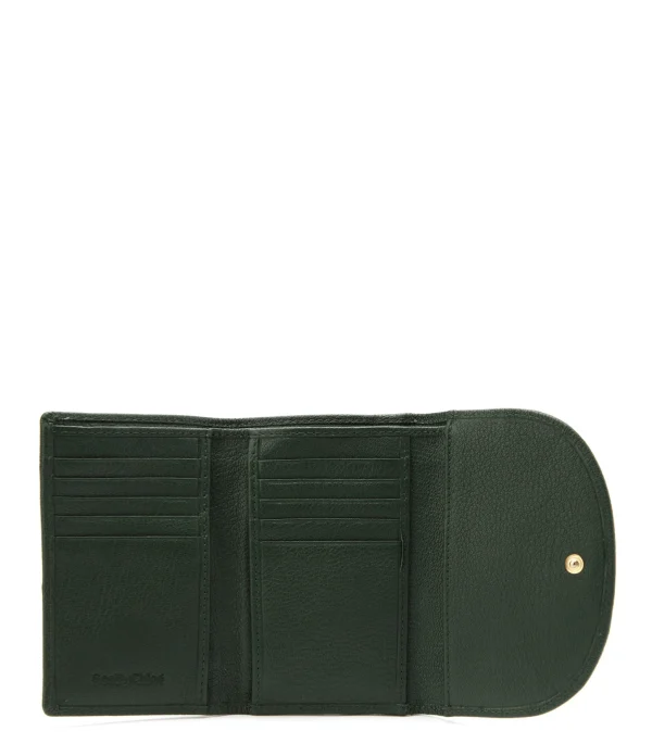 SEE BY CHLOE Portefeuille Hana Compact Cuir Deep Green marque pas cher 4